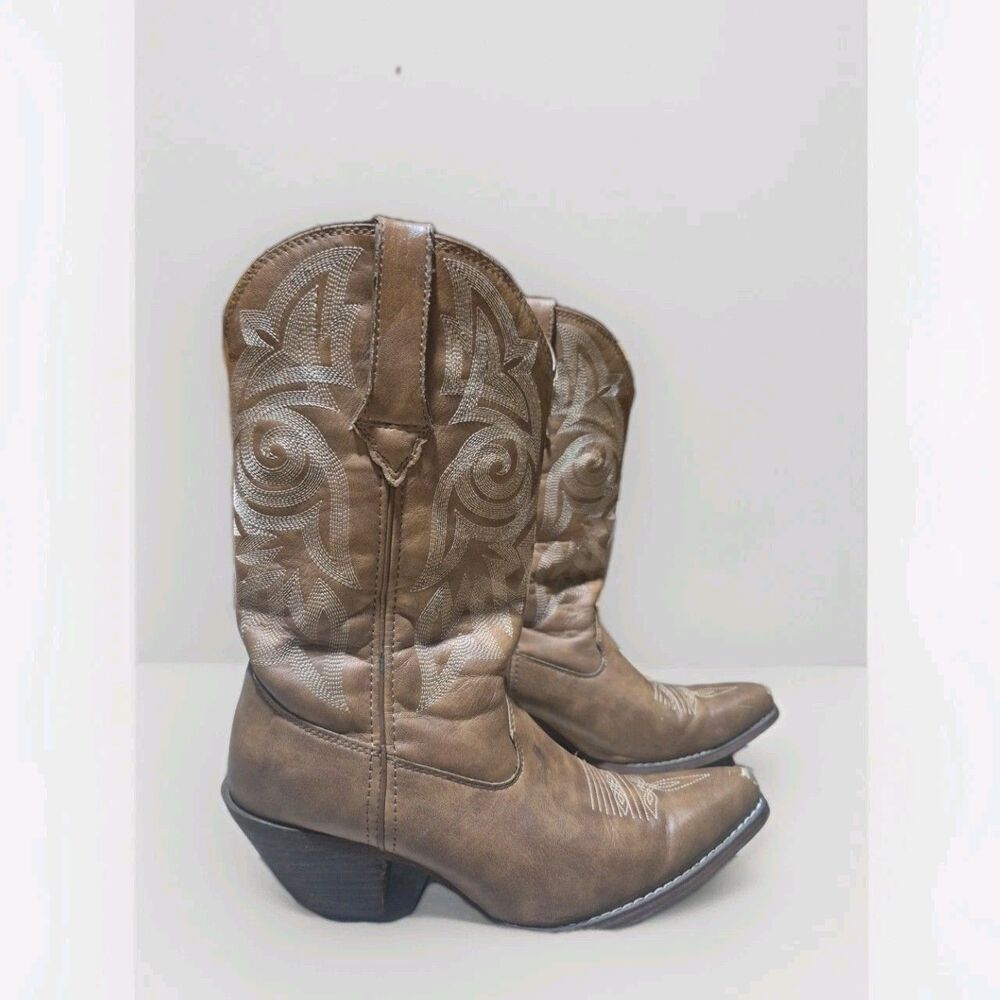 DURANGO AMERICAN WESTERN KHAKI COWGIRL BOOTS TAN WOMEN'S SIZE 10M DRD0122